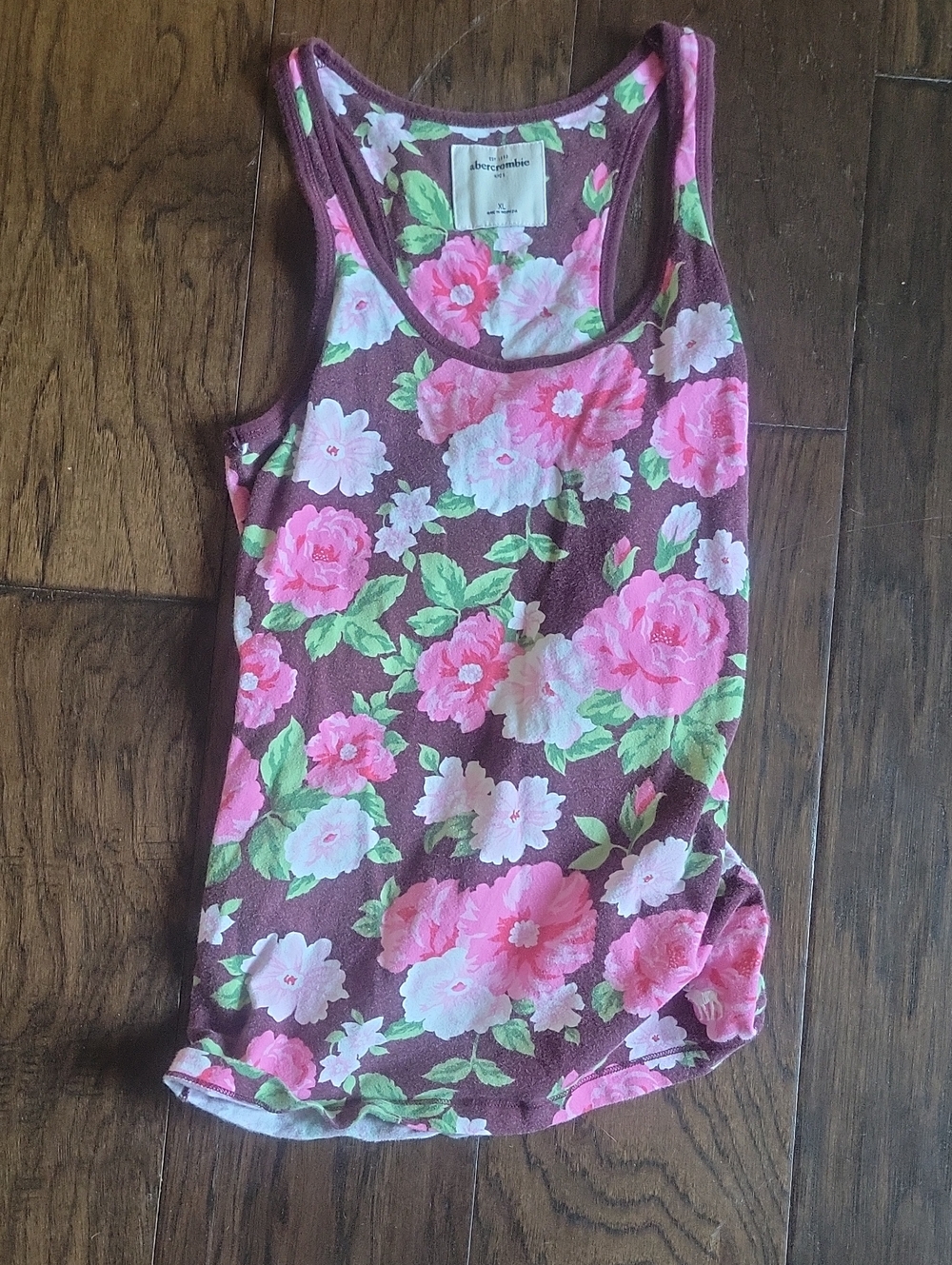 Abercrombie & Fitch Pink Floral Tank Top on Brown